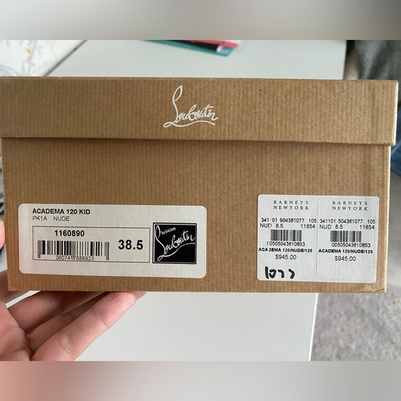 Brand New Christian Louboutin Academa Kid 120 Nude Heels 38.5 - Picture 3 of 6